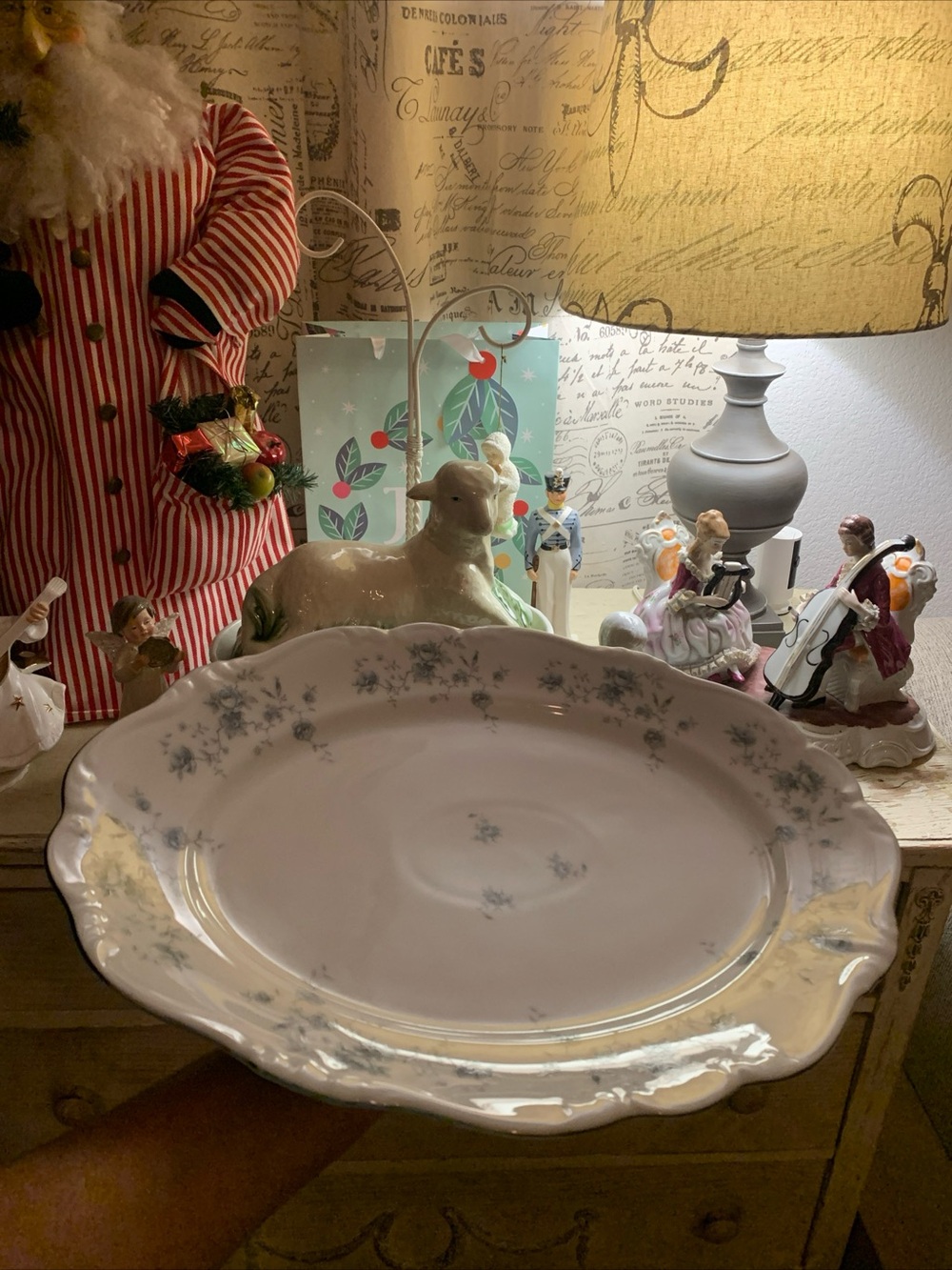 Haviland Porcelain Plate platter w rose design perfect for thanksgiving used